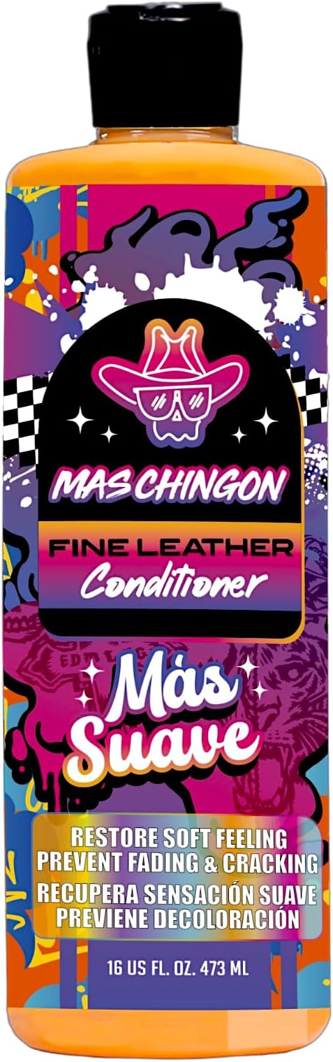Mas Chingon Fine Leather Conditioner for Leather Car Interiors, Seats, Boots, Bags and More (Works on Natural, Synthetic, Pleather, Faux Leather and More), 16 fl oz