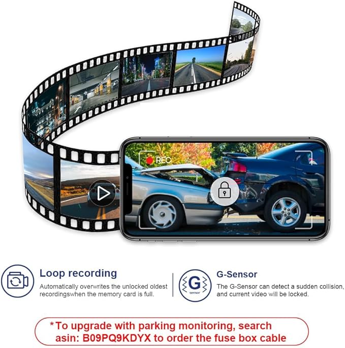 Fitcamx Front 2K+Rear 1080P Dash Cam Adapts for Hyundai IONIQ 5 2022-2024 (6 Vents) SE Standard Range SEL Limited, OEM Look, Dual HD Video, WiFi & APP, Loop Recording, G-Sensor, Easy to Use, 64GB Card