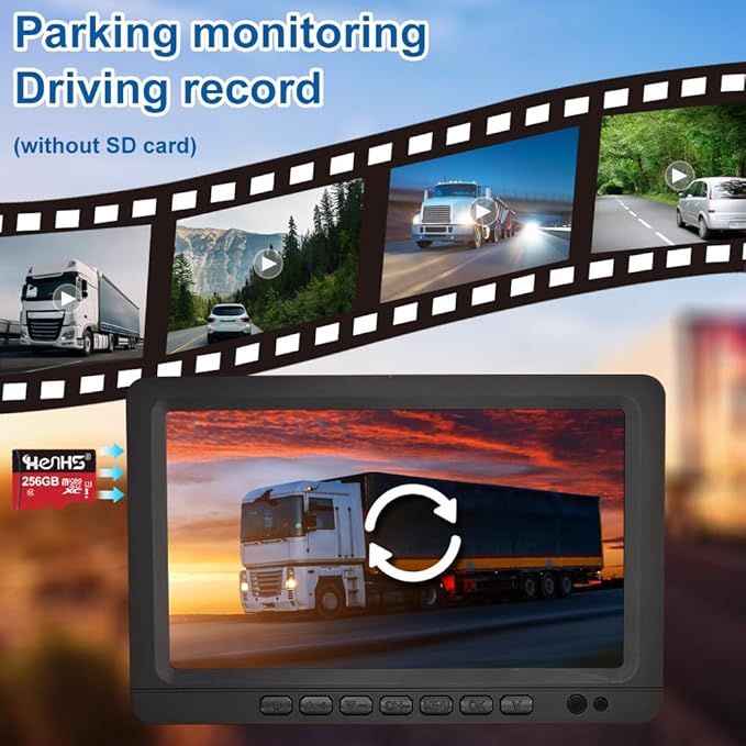 B-Qtech 7 inch Wireless Backup Camera System Digital Signal HD 1080P Rear View Monitor Kit, IP69 Waterproof Night Vision Reverse Back up Camera for Truck Car RV Trailer Camper Van Bus