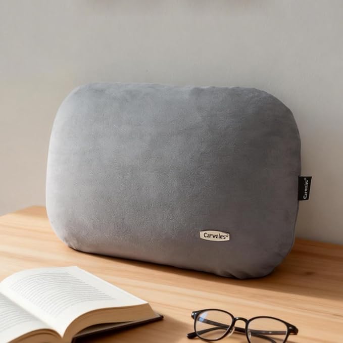 Lumbar Support Pillow for Car Seat Cushion Office Chair Thin Lower Back Pain Waist Support Driver Road Trip Accessories for Women Men Grey