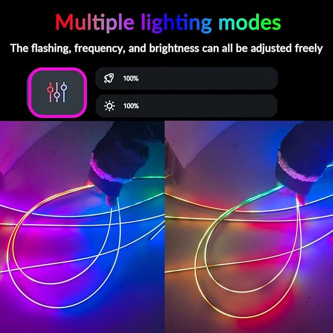 Interior Car Strip Lights Dreamcolor Acrylic Car Decorative Lights with APP Control Multicolor Internal Lighting Kit Music&DIY Function Ambient Fiber Optic Strip LEDs (Dreamcolor 18-1)