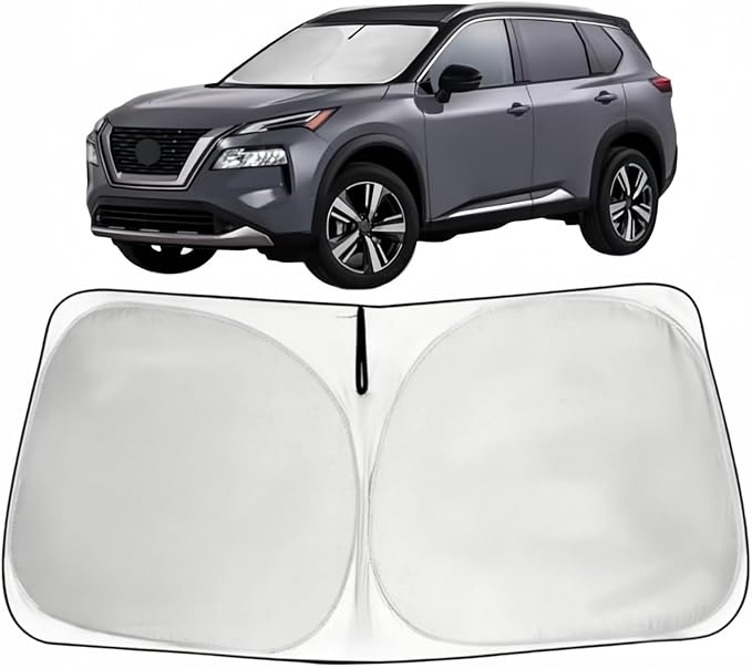 Windshield Sun Shade for Nissan Rogue 3rd Gen Accessories Window Sunshade Fit 2026 2025 2024 2023 2022 2021 Nissan Rogue(Not for Rogue Sport) Front Window Shade Sun Visor Blocks UV Keep Car Cooler