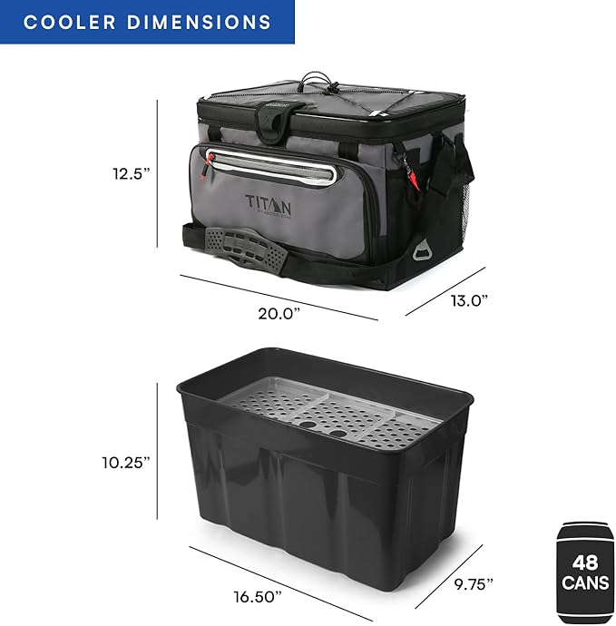 Titan by Arctic Zone Deep Freeze Cooler - Zipperless Hardbody Cooler - Deep Freeze Insulation, HardBody Liner, and SmartShelf