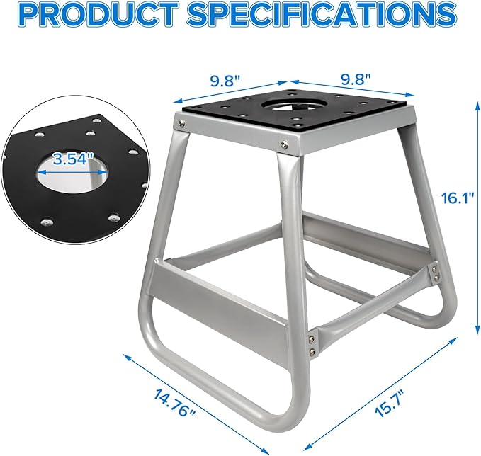 Donext Motorcycle Lift Stand Dirt Bike Stand 600LB Capacity Universal Panel Stand Moto Removable Maintenance Motocross Stand (Silver)