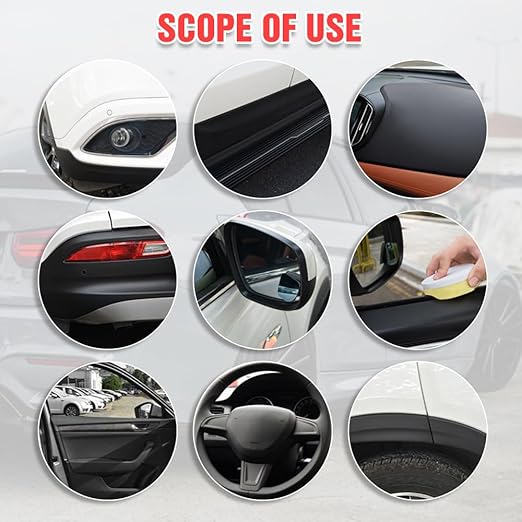 Plastics Parts Crystal Coating, 2025 New Leather Plastic Polishing Renovation Coating Agent, Car Trim Restorer with Sponge, Crystal Coating for Cars Interior or Exterior (3)