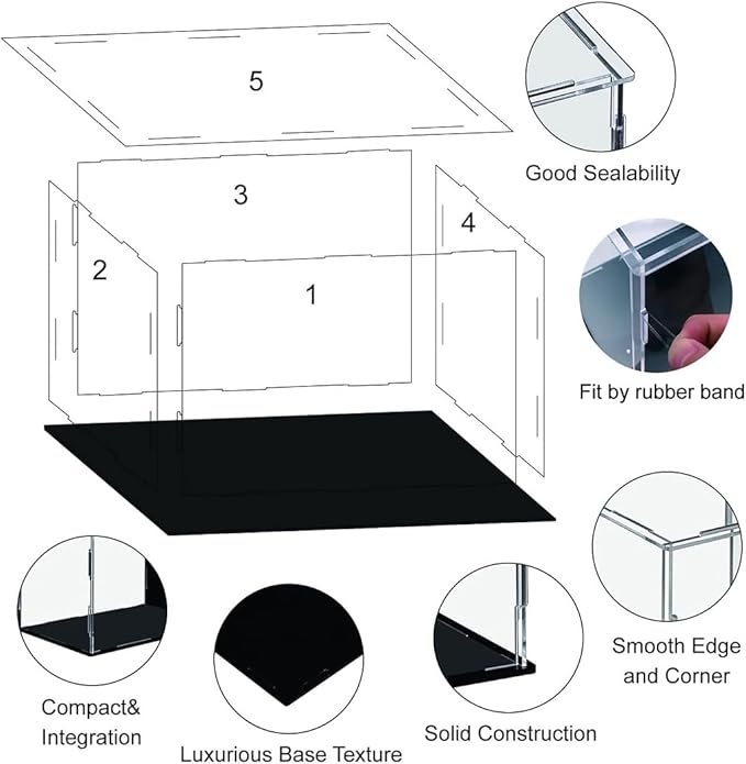 Basketball Display Case Stand,Clear Acrylic Display Case for Action Figures Toys Collectibles,Soccer Ball ,Need self-Assembly(9.8x9.8x11inch;25x25x28cm)