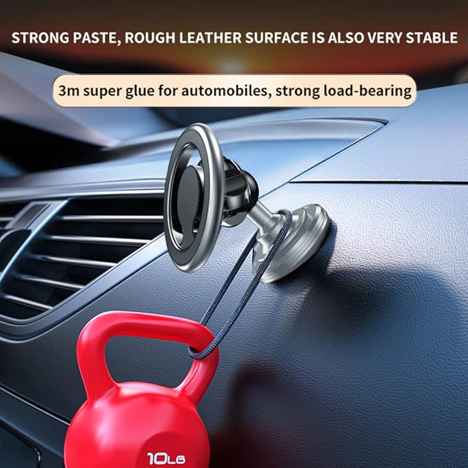 Compatible for MagSafe Car Mount for iPhone,2026 New Upgrade Dashboard 360° Rotation Magnetic Car Mount,Universal Cell Phone Holder for MagSafe iPhone 15/14/13/12 and Above Series (Silver)