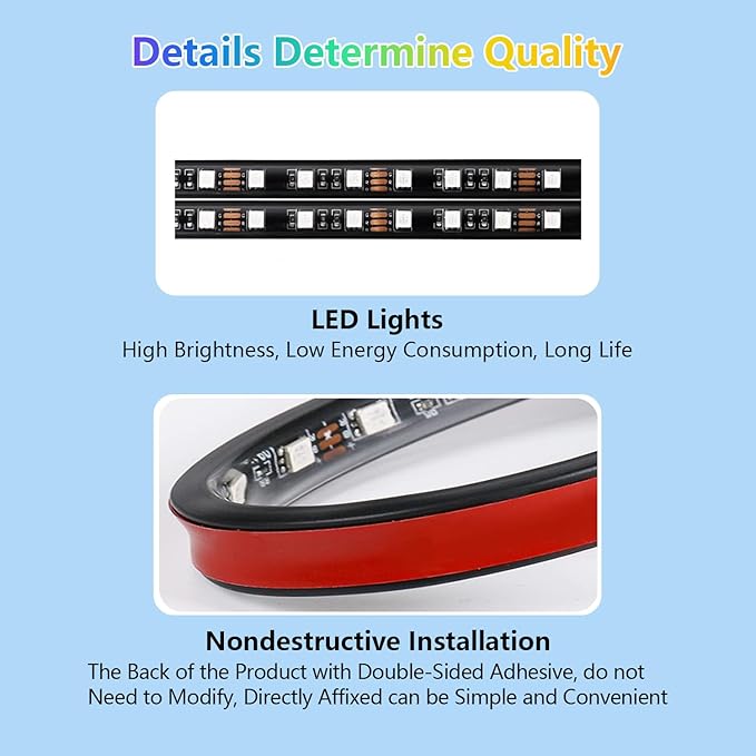 car led Lights Interior,car Ambient Lighting,Inside Lights for car,APP Control 16 Million Colors Music Sync,DIY Mode Multicolor led Lights for car Interior,Trucks,SUVs,12V Power