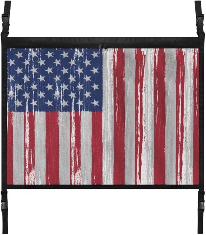 American Flag Print Car Roof Storage Bag Auto Seat Storage Hanging Bag Multi-Purpose Car Bag Storage Box Organizer Pouch Pocket One-Size-Fits Tidy Pouch Pocket Storage for Small Items