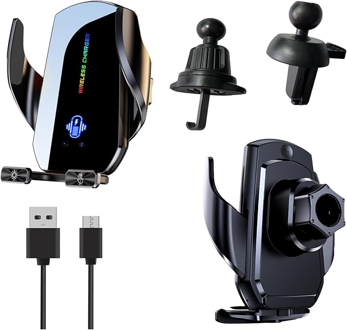Wireless Car Charger,Phone Mount for Car Wireless Charger,15W Fast Charging Car Phone Holder Mount,Car Wireless Charger Universal Compatibility with All Wireless Charging Smartphones（Black）
