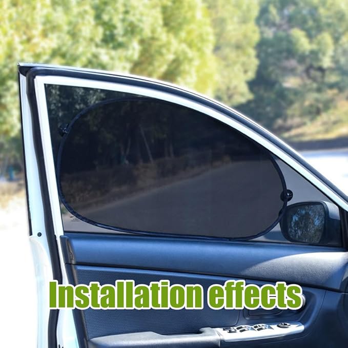 2PCS Car Window Shade, 25"×15" Side Window Sun Shade Blocker with Suction Cups, Mesh Vehicle Window Screen Provide Glare and UV Rays Protection for Baby, Universal Car Accessories for Most Models