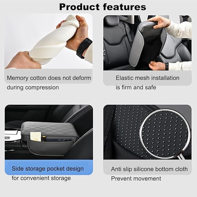 1 Pack Car Center Console Cover Custom Fit for Toyota Grand Highlander Hybrid 2024-2025, Leather Memory Foam Armrest Cushion Protector, Anti-Scratch Durable Armrest Pad,Coffee Brown
