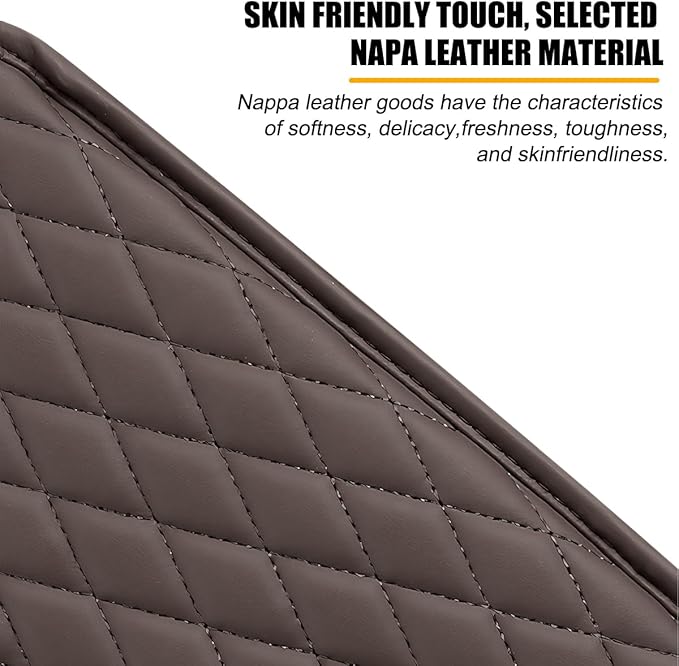 Mandark Car Center Console Cover, Microfiber Leather Vehicle Armrest Protector Cushion with 2 Storage Bags, Auto Interior Arm Rest Seat Box Pad Accessories, Universal for SUV, Sedan, Truck (Coffee)