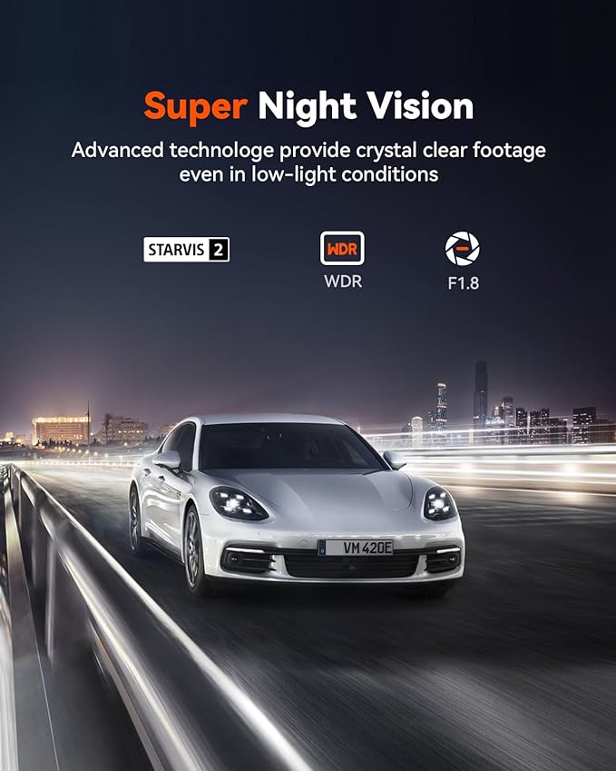 Vantrue E360, E2 2.7K Adjustable Rear Camera with 20ft Cable, WDR, Super Night Vision, Fit for Most Cars SUV, Pickup, Truck, Jeeps Minivan and Sedans