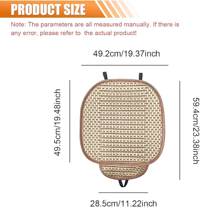 2PCS Ice Silk Car Seat Cushion, Breathable Cooling Anti-Slip Car Seat Protector Cushion with Storage Pocket, Universal Comfort Front Drivers Seat Cover Pad for Cars SUV Truck Interior (Coffee)