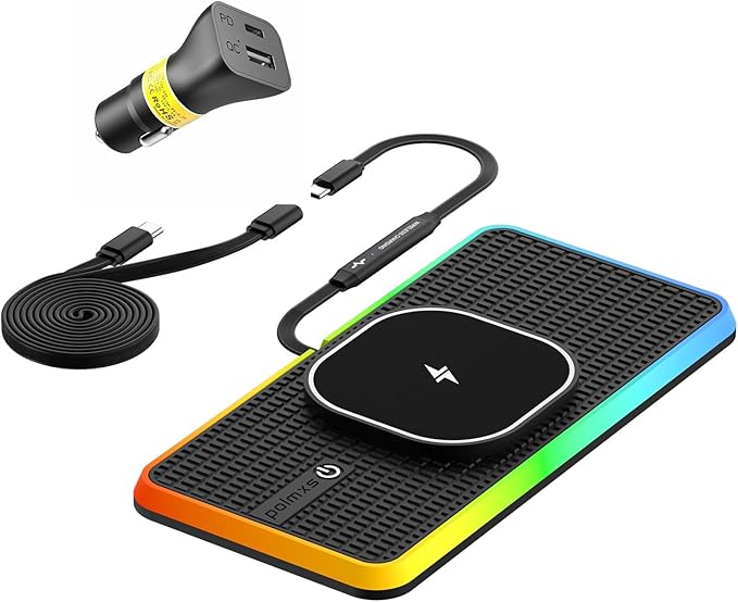 Magnetic Wireless Car Charger Charging pad, POLMXS 15W Wireless Phone Charger Cell Phone Cordless Charging mat for car Compatible with iPhone 12/13/14/15/16 Pro Max Xs Airpods Earbuds (K1MAG)