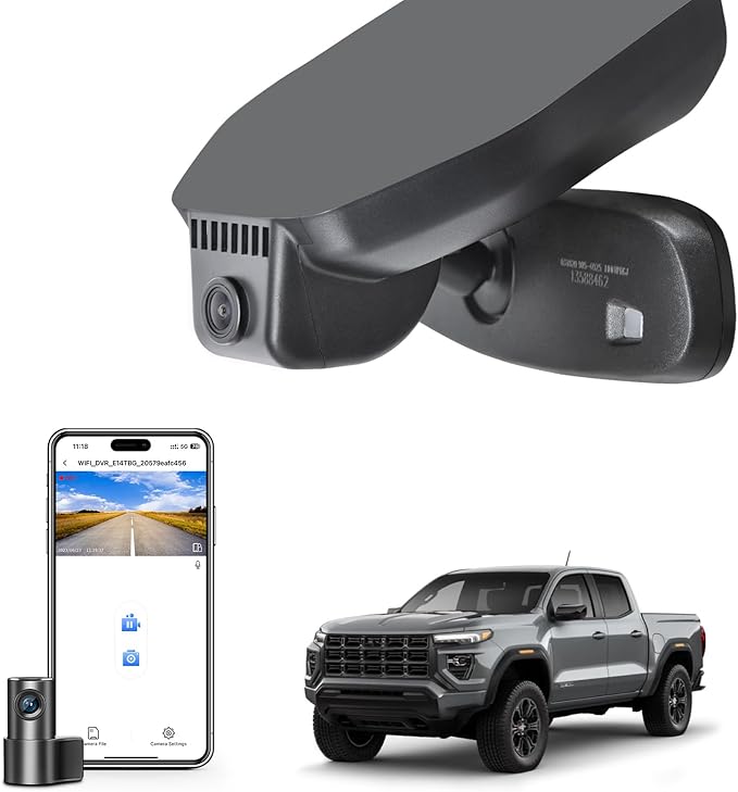 Mangoal Front 4K & Rear 1080p Dash Cam Custom fit for GMC Canyon 2023-2026 WD Elevation AT4 Denali(Model B), Integrated OEM Look, UHD 2160P Video, Built-in WiFi, Free App and 128GB Card