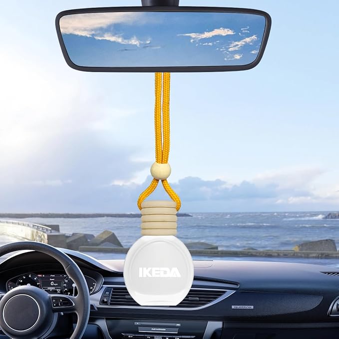Ikeda Car Air Freshener: Hanging Car Smell Air Freshener | 10ml Hanging Car Perfume | Long Lasting Fragrance | Strong Scents Diffuser for Auto Home (Coconut)