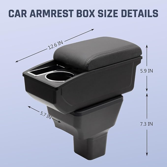 YJYWZH Car Armrest Box for Nissan Kicks Accessories 2016-2021 Center Console Storage Organizer Double Layer Space with Cup Holder Mobile Phone Holder (Black Thread)