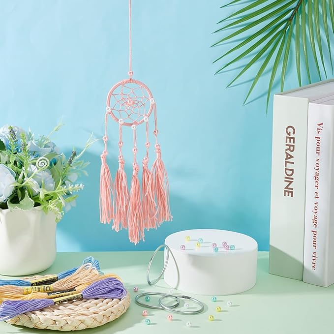 INFUNLY 6 Set Dream Catchers DIY Small Dream Catcher Car Deco Charm Mini Dreamcatcher for Bag Pendant Colorful Handmade for Key Chain