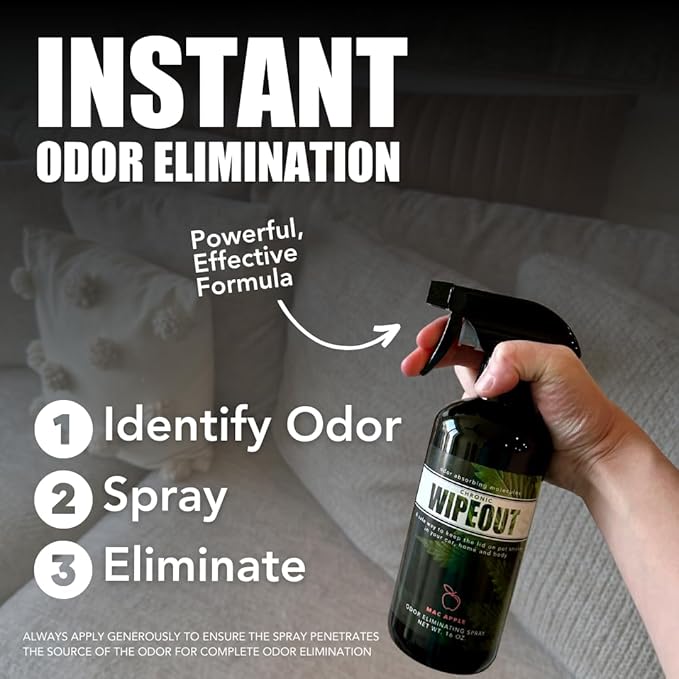 Chronic Wipeout Smoke Odor Eliminator Spray For Strong Odor - Highly Effective for Deodorizing Homes, Clothes, Cars, Office, Hands, & Hair from Smoke Smells - 1 16 oz Bottle Bamboo Teak Fragrance