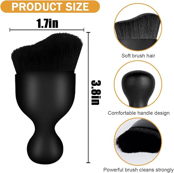 GLSOWEE Car Interior Detailing Brush - Curved Soft Bristle Cleaning Brush, Dust Collectors Car Interior Cleaning Tool for Car Dashboard Air Conditioner Vents Leather, No Scratches (Black/2PCS)