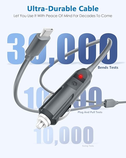 Starlink Mini Cable Car Charger USB C to DC Power Cable 2 in 1 Starlink Mini DC Power Cord 100W USB Type-C Car Cigarette Lighter 18AWG 10FT