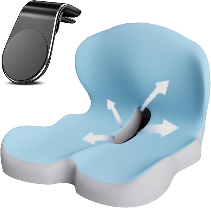 Back and Seat Cushion, Trucker Seat Cushions for Long Sitting, Car seat Cushion with Back Support, Seats Cushions for Lumbar Pain and Supporting The HIPS, Trucker Essentials (G)