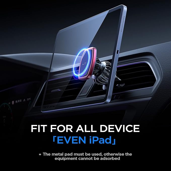 LISEN Magnetic Phone Holder for Car Upgraded Clip Ultra Car Phone Holder 6 Strong Magnets Cell Phone Holder Car Magnetic Case Friendly Phone Car Holder Mount for 4-6.7 inch Smartphones (Red)