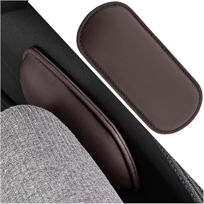 Mandark Car Knee Cushion Pad, Leather Memory Foam Vehicle Door Armrest Pillow for Leg Elbow, Comfort Auto Interior Center Console Thigh Support Mat Accessories, Universal for Most Cars (Brown)