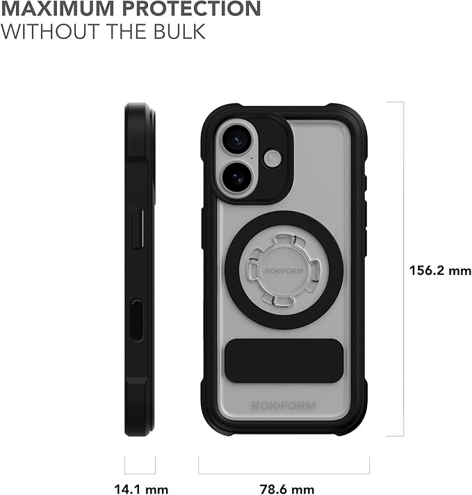 Rokform Crystal Case Compatible with iPhone 17, Magnetic Cover (Clear)