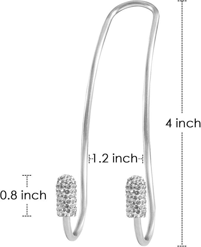 Guoord 2024 Upgraded Car Headrest Hook Decorations - 2pcs Bling Purse Hook Hangers, Stainless Steel Car Hangers and Durable Backseat Holder, Universal SUV Truck Vehicle (White)