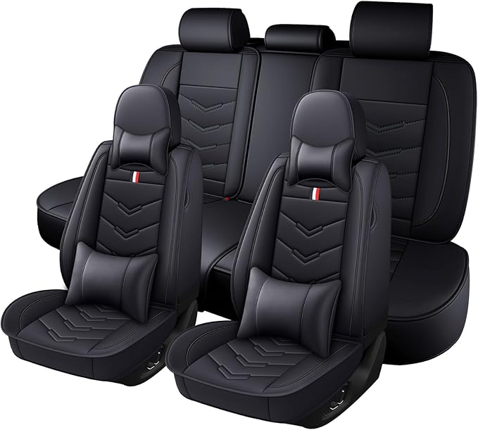 Car Seat Cover for Chevrolet Camaro 2000-2024, Durable Wear Resistant Waterproof Vehicle Cushion Cover, Breathable No Odor Premium Leather Vehicle Seat Covers.(Luxury,Black)