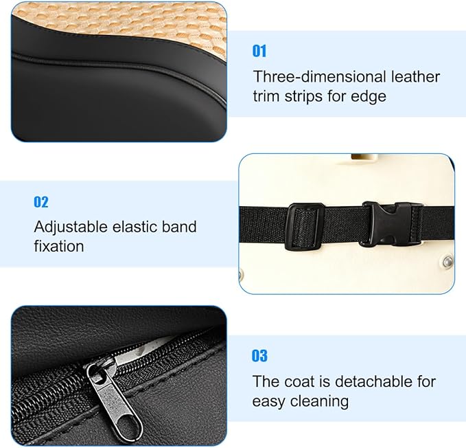 Car Armrest Cushion, Soft Memory Foam Leather Vehicle Armrest Pillow with Storage Bag, Multifunctional Automotive Interior Center Console Arm Rest Pad, Universal for Most Vehicles (Beige)
