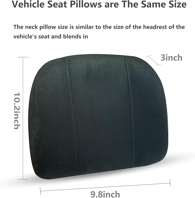 Forbell Premium Memory Foam Car Neck Pillow with Washable Cover - Provides Comfortable Neck Support for Driving and Travel 1pc(Black)