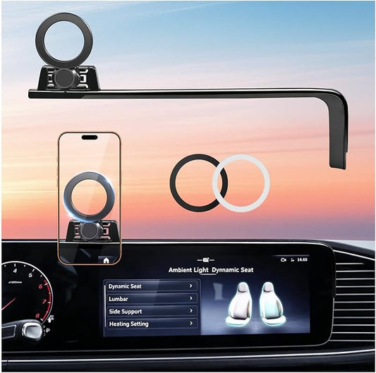Car Phone Holder for Mercedes Benz GLE-Class/GLS-Class 2020-2026 (Only for 12.3-Inch Screen) 360° Rotation Magnetic Cell Phone Mount, Compatible with Magsafe, Does Not Affect Air Vent