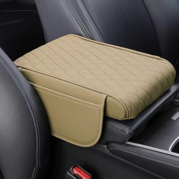 Car Armrest Pad for Mazda CX-3 CX-5 CX-30 CX3 CX30 CX5 2015-2020 2021 2022 2023 Leather Armrest Box Mat Center Console Cushion Pad Universal Armrest Seat Box Cover Protector,Beige, normal