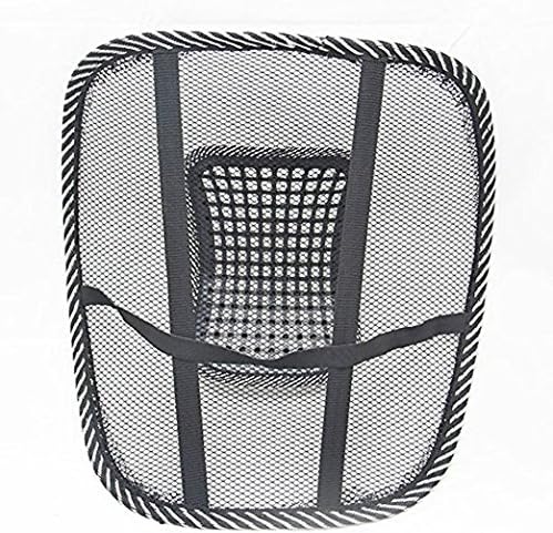 Black Lumbar Mesh Back Brace Support Office Home Car Seat Chair Ventilate Cool Cushion Pad with Massage | Breathable, Massage Beads for Ultimate Comfort (1 Piece)