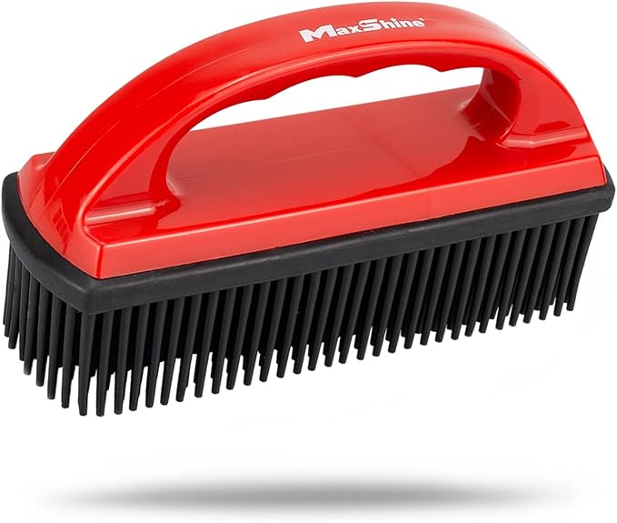 Maxshine Universal Car Carpet Lint & Hair Removal Brush - Electrostatic Rubber Bristles - Efficiently Removes Pet Hair from Dogs, Cats & Other from Interiors & Carpets - Easy-to-Clean