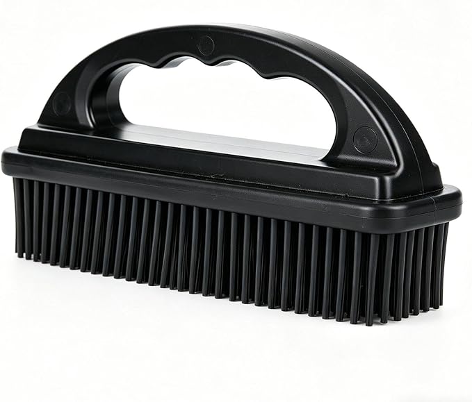 Rubber Pet Hair Removal Brush Lint & Cat Dog Hair Remover Brush Pet Silicone Lint and Debris Remover for Cleaning, Grooming, Home,Black