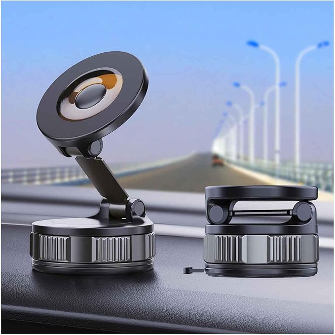Magnetic Suction Phone Holders for Your Car, 360°Adjustable Magnetic Car Phone Holder，Suction Cup Phone Mount for Your Car/Gym/Mirror,Phone Car Mount Compatible iPhone & Android(Black)
