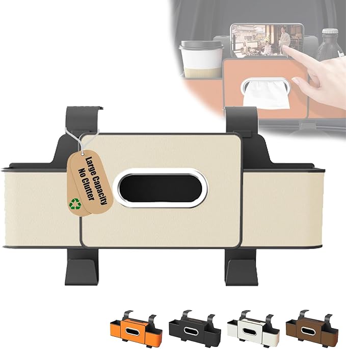 Car Organizers and Storage Box Behind Seat, Large Car Seat Back Organizer for Hold Phone, Drinks, Handbag, Universal Fit for Suv/Sedan (white, 1pcs)