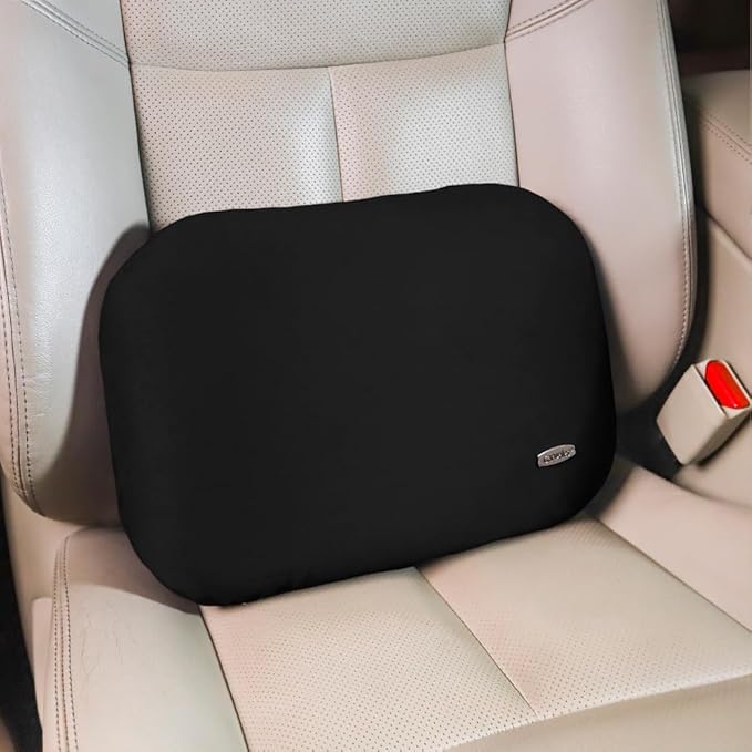 Emulsion Lumbar Support Pillow for Car Driving Seat Relax Soft Lower Back Support Home Office Chair Cushion Desk Accessories Waist Pain Relief Black