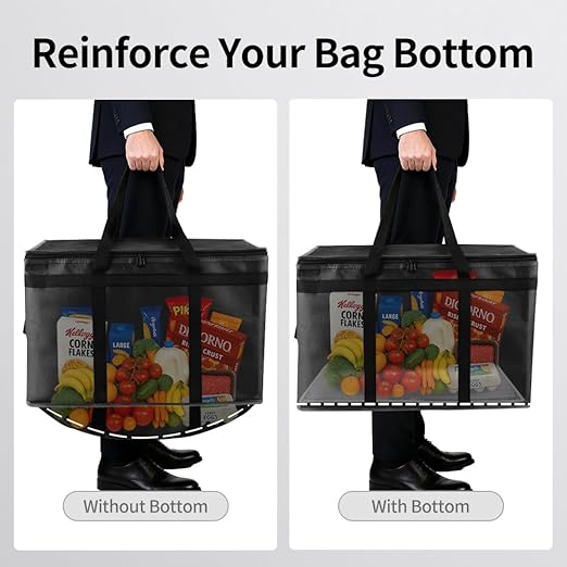 2PK Insulated Food Delivery Bag with Reinforced Hard Bottom - XXXL Thermal Catering Tote for Hot Pizza, Cold Drinks & Meal Boxes - Ideal for Delivery Staff, Restaurants, and Outdoor Events