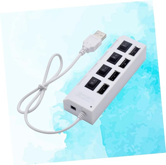 HOMSFOU 3pcs USB Hub Port Splitter Independent Compact USB Device Connector for Laptop and Travel Versatile White Design for Use