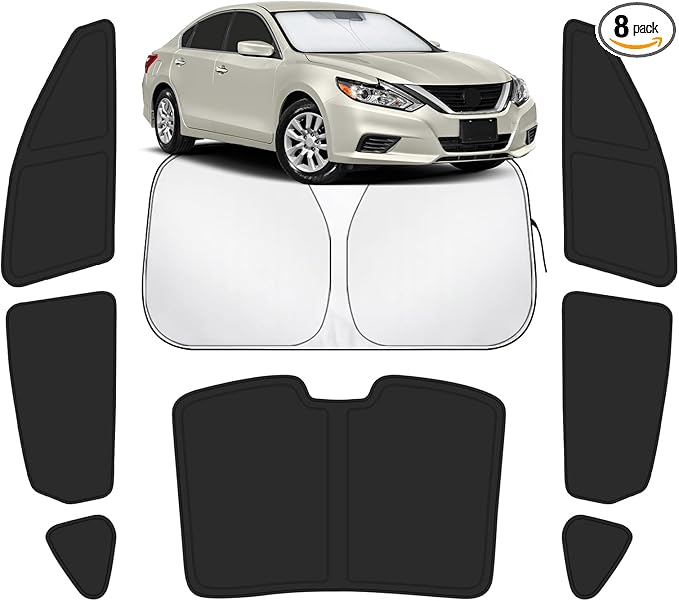 Car Window Shades Intended for Nissan Altima 2013-2018, Privacy Window Covers 8PCS for Side, Rear & Windshield, Car Shield Sunshade for Privacy Protection, Heat Blocking, Camping and Parking
