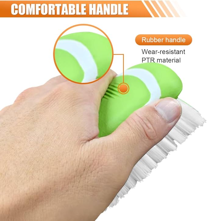 Car Carpet and Upholstery Cleaning Brush, Stiff Bristle Car Detailing Carpet Scrub Brush with Hanging Hole, Vehicle Interior Detailing Brushes for Floor Mats, Couch, Leather Seat (Green)