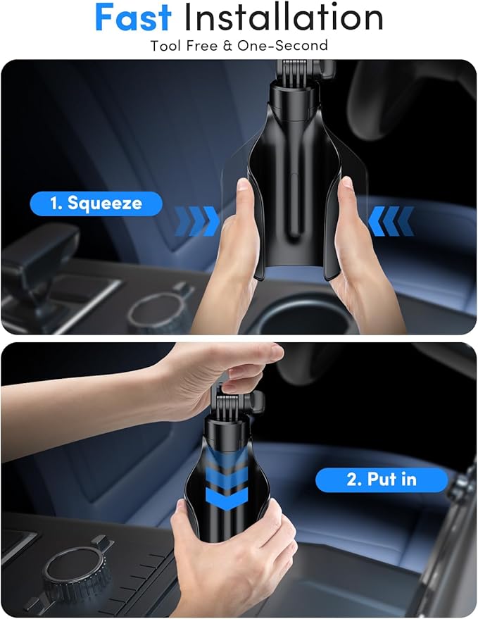 ELWEY for Magsafe Car Mount Charger Wireless, Upgraded 3 in 1 Cup Phone Holder with Dual Flexible Bases, 15W Fast Charging Phone Holder Magnetic, Powerful N55 Magnet, 15" Height, for iPhone 17 16 15