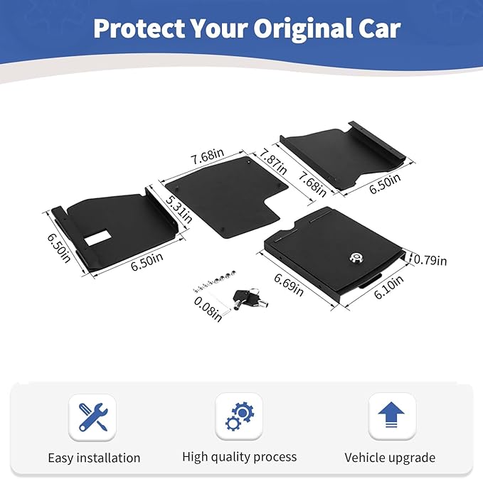 for Wrangler JL Center Console Organizer Gun Safe Box with Key Lock for Jeep Wrangler JL JLU 2018-Present for Gladiator JT 2020-Present Black Storage Accessories