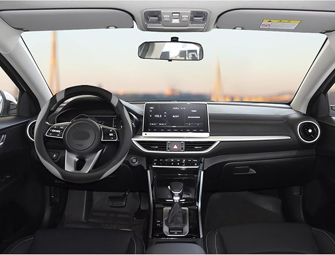 West Llama Customized Auto Car Steering Wheel Cover for Kia Sportage Sorento Spectra Forte 14.5-15 inch (Gray+Black-Standard Size)